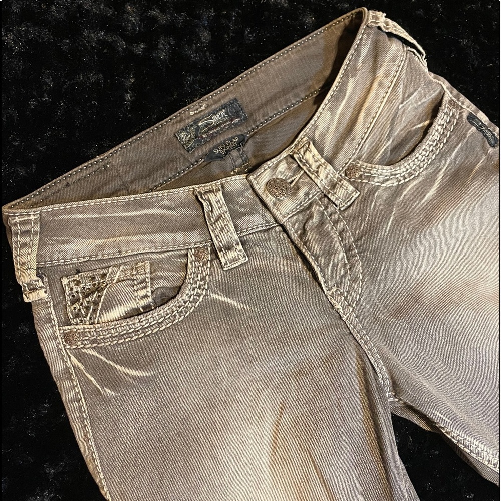 Silver Skinny Jeans Size 25